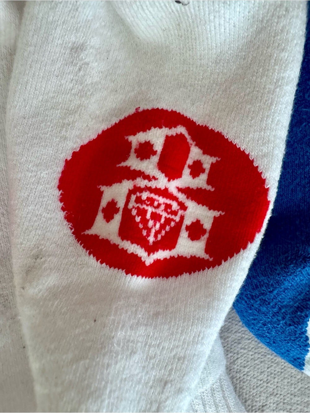 Rebel8 Men's Athletic Crew Socks - Pack of 3 (White, Blue, Red Accents) - Picture 5 of 6